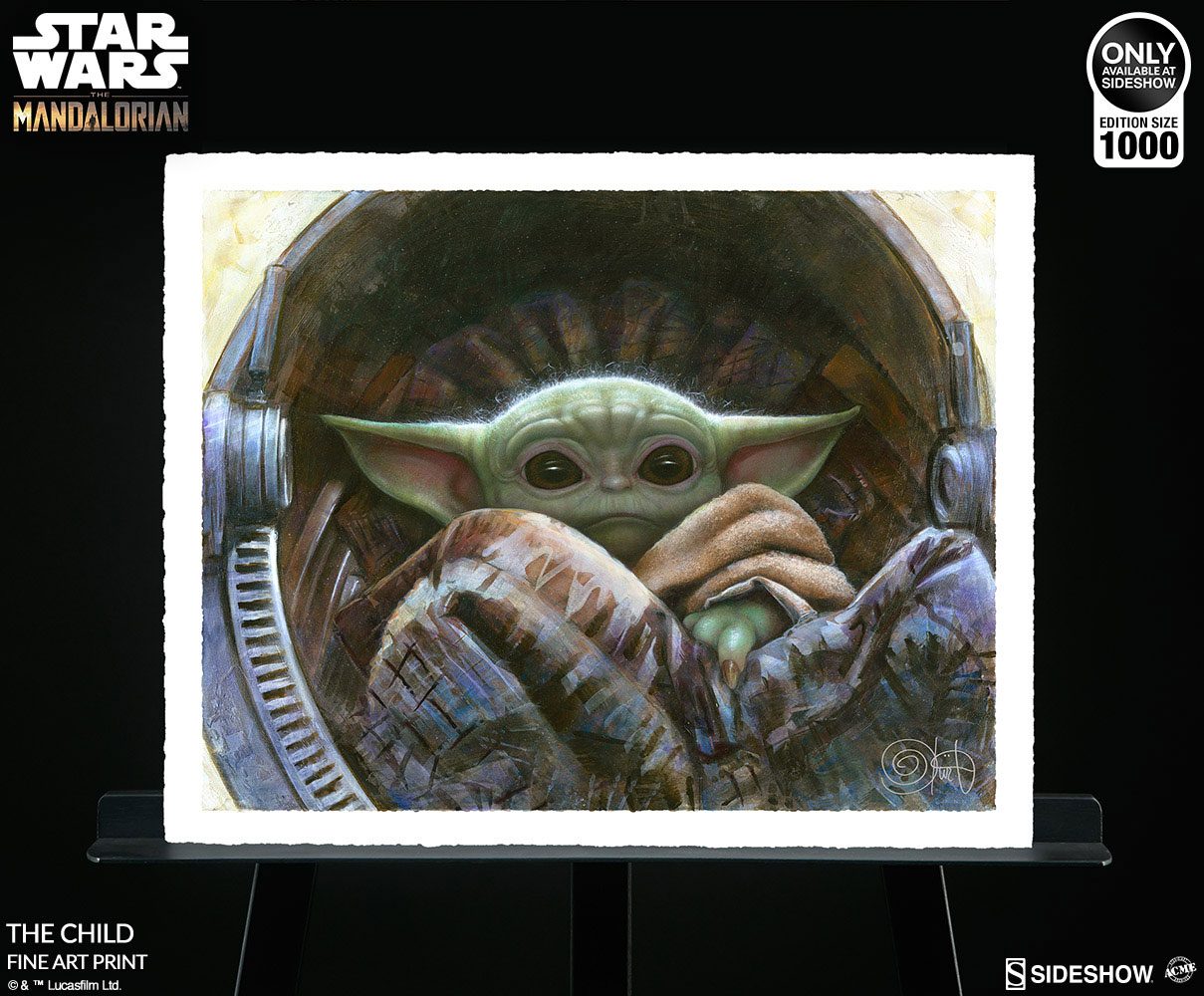 Baby Yoda Mandalorian Star Wars Painting | Star Wars Print