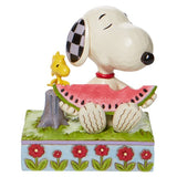 Peanuts by Jim Shore - Snoopy and Woodstock eating Watermelon Figurine 11.5 cm