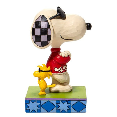 Peanuts by Jim Shore - Joe Cool Snoopy and Woodstock Figurine - enesco, great gift, Peanuts, Peanuts by Jim Shore, Snoopy, Snoopy and Woodstock, Snoopy Figurine - Gadgetz Home