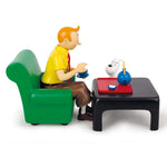 Tintin drinking Tea (Kuifje) NEW figure with certificate. The blue lotus ref 47002.