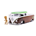 Guardians of the Galaxy Hollywood Rides Diecast Model 1/24 1962 Volkswagen Bus with Groot Figure - 1962 Volkswagen Bus, diecast car, Gremlins, Groot, Guardians of the Galaxy, jada toys, Marvel, movies, New Arrivals - Gadgetz Home