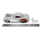 Looney Tunes Hollywood Rides Diecast Model 1/24 1957 Chevrolet Corvette with Bugs Bunny Figure - bugs bunny, Chevrolet Corvette, diecast, diecast car, Hollywood Rides, jada toys, looney tunes - Gadgetz Home