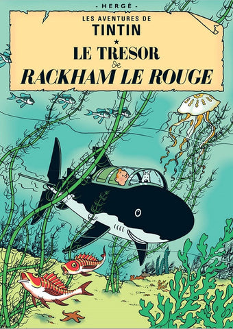 Tintin Poster from the album 'The Treasure of Scarlet Rackham' French, 50x70 cm, Official Tintin Poster - kuifje, moullinsart, Ottokar, poster, rackham rouge, scepter ottokar, tintin, tintin poster - Gadgetz Home