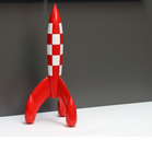 Tintin Rocket 60 cm The Original Moon Rocket by Moulinsart Red-White - Collectors item - Bobbi, collectors item, Exclusive, Kuifje, Moulinsart, Rackete, Red White, Rocket, Struppi, Tim, Tintin - Gadgetz Home